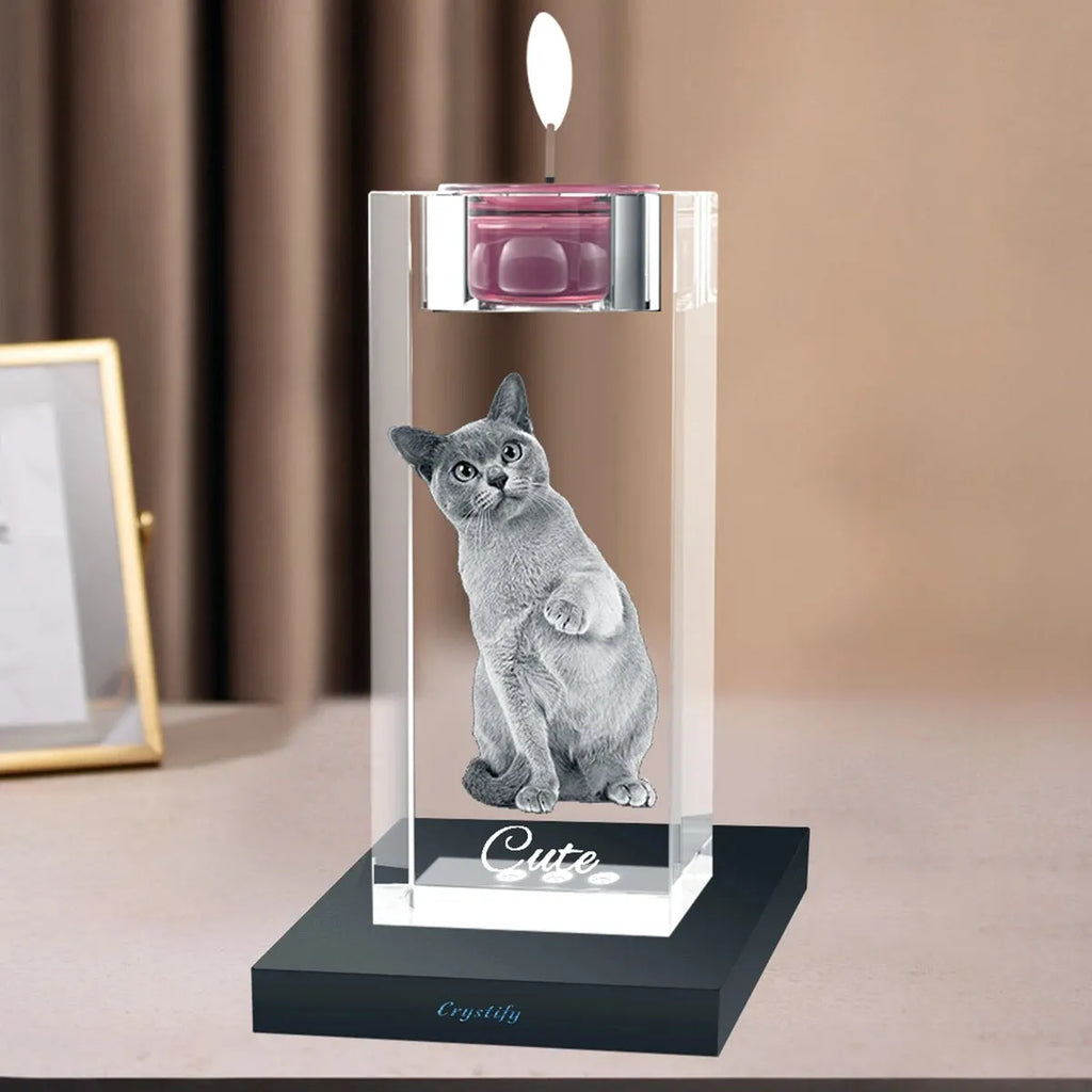 Custom 3D Crystal Candle Holder