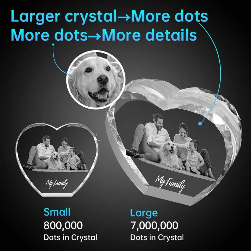 Custom Faceted 3D Crystal Heart