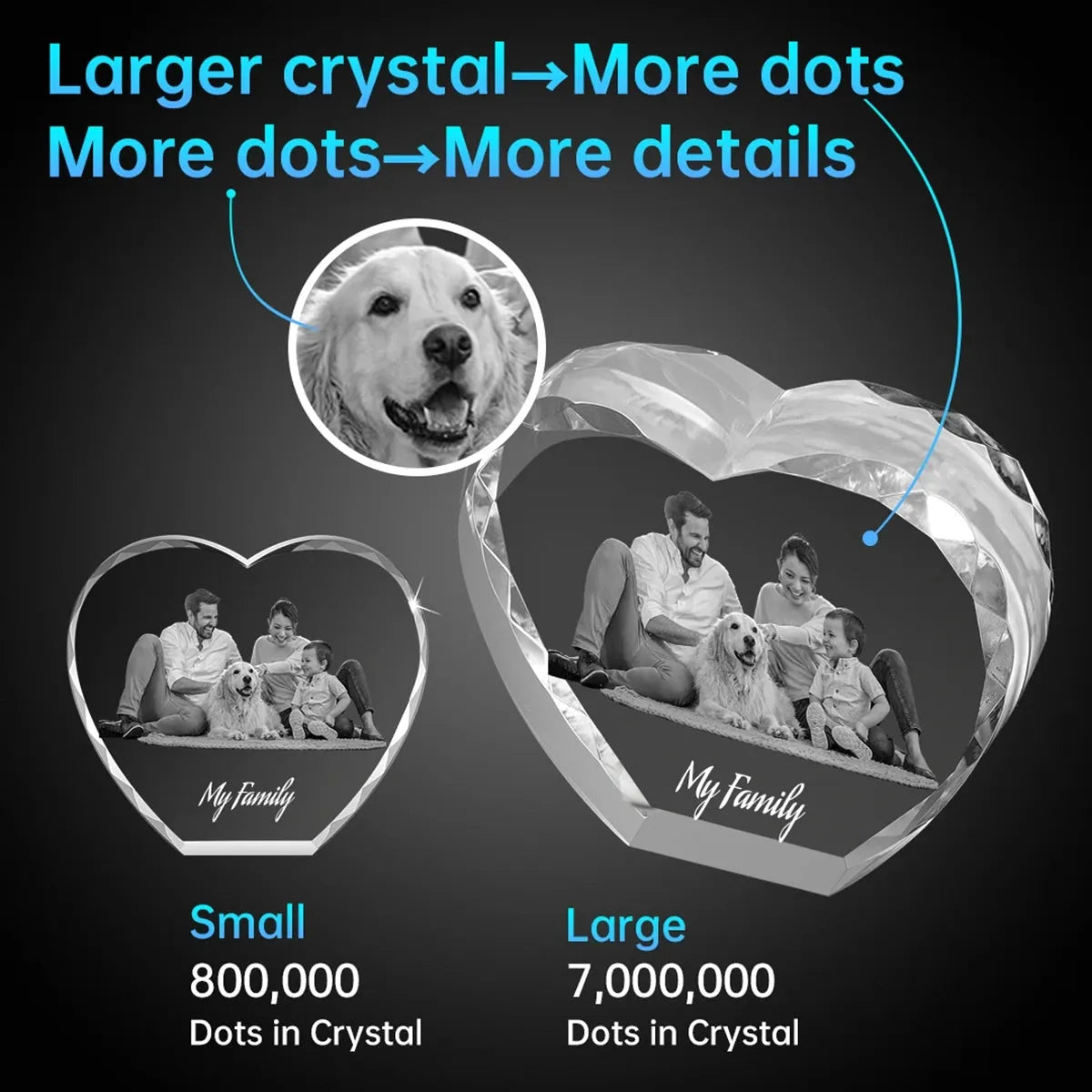 Custom Faceted 3D Crystal Heart
