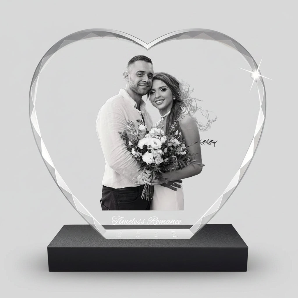 Custom Faceted 3D Crystal Heart