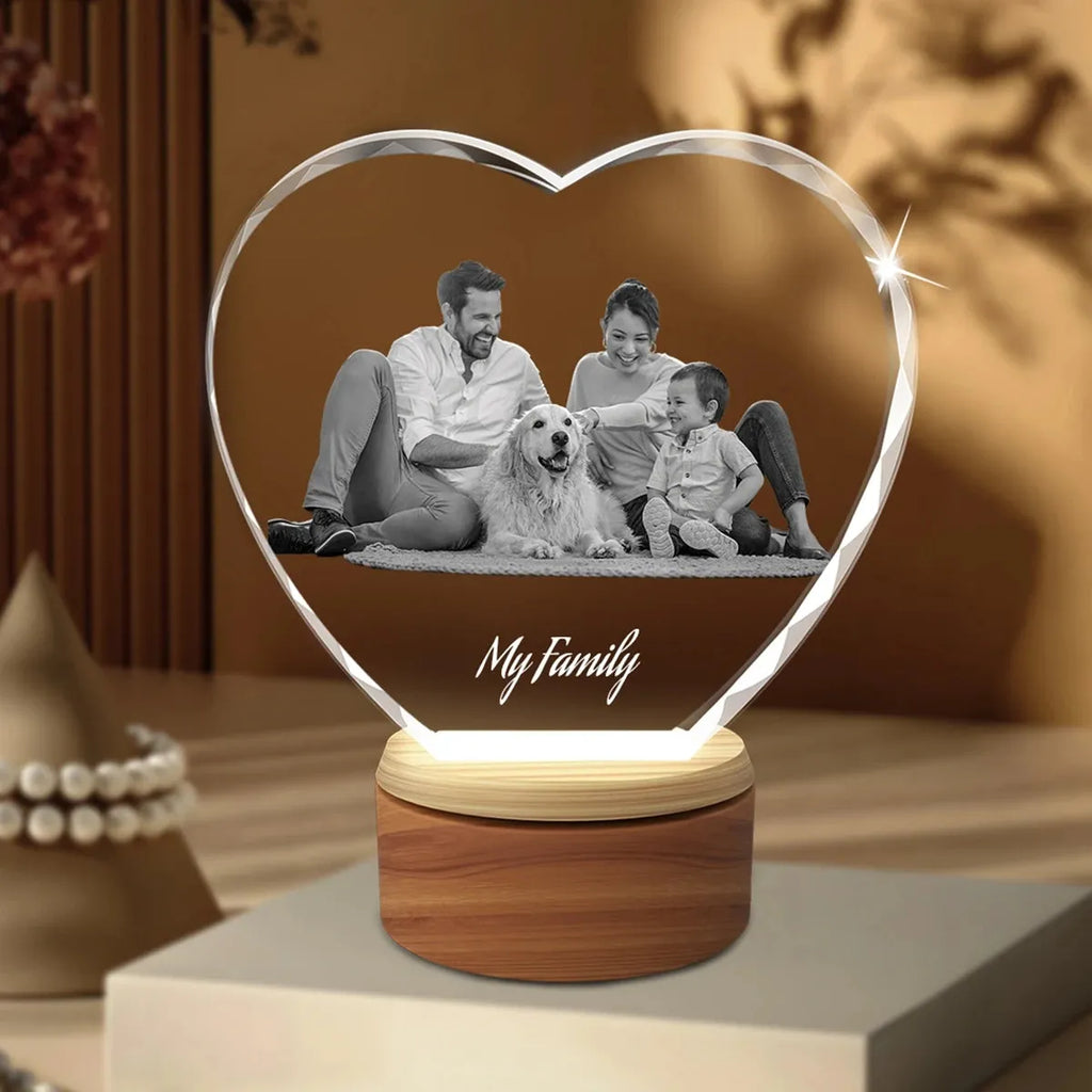 Custom Faceted 3D Crystal Heart