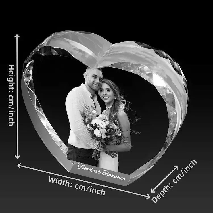 Custom Faceted 3D Crystal Heart