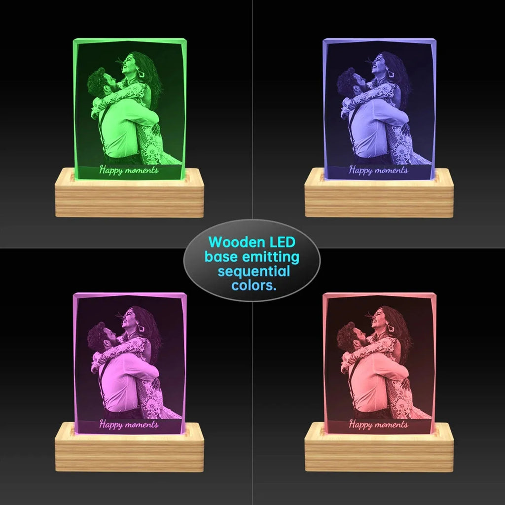 Faceted 3D Image Crystal Block – Portrait