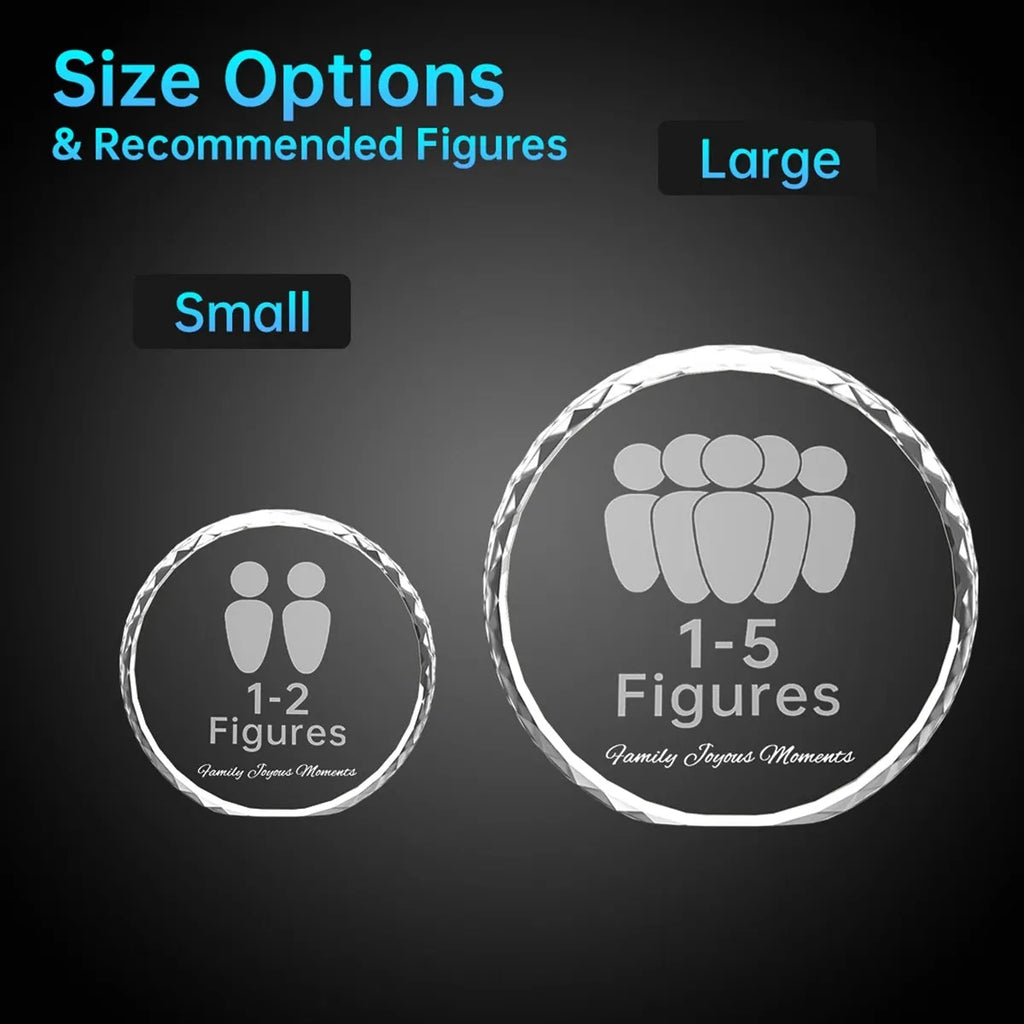 Custom 3D Photo Crystal - Faceted Round