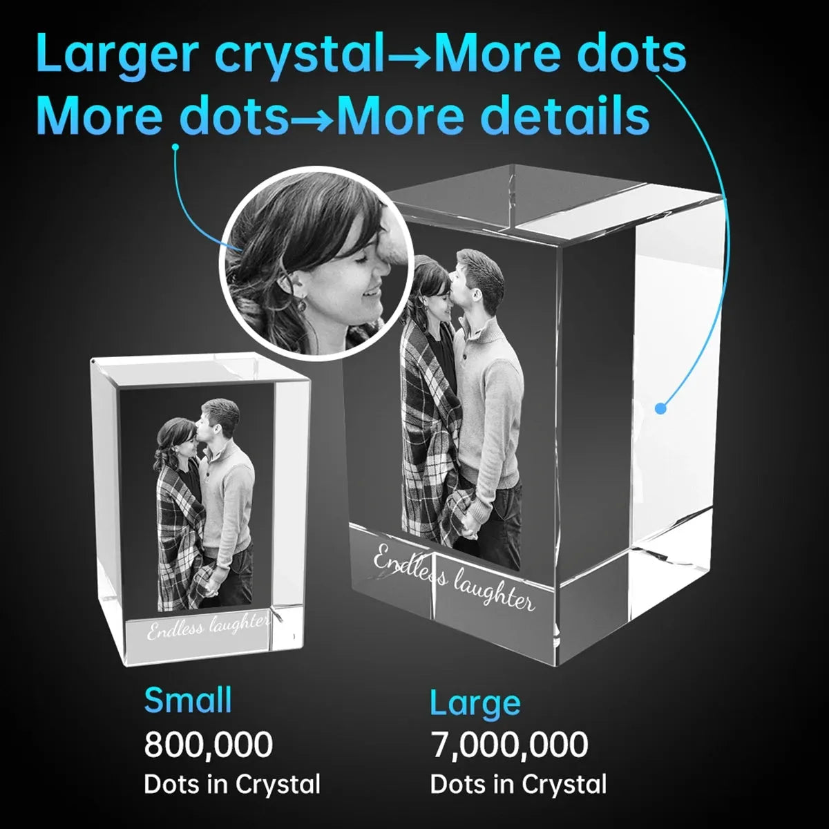 Personalised 3D Photo Crystal Cube