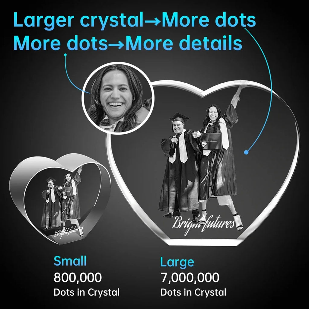 Custom 3D Photo Crystal Heart