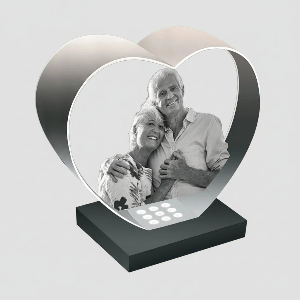 Custom 3D Photo Crystal Heart
