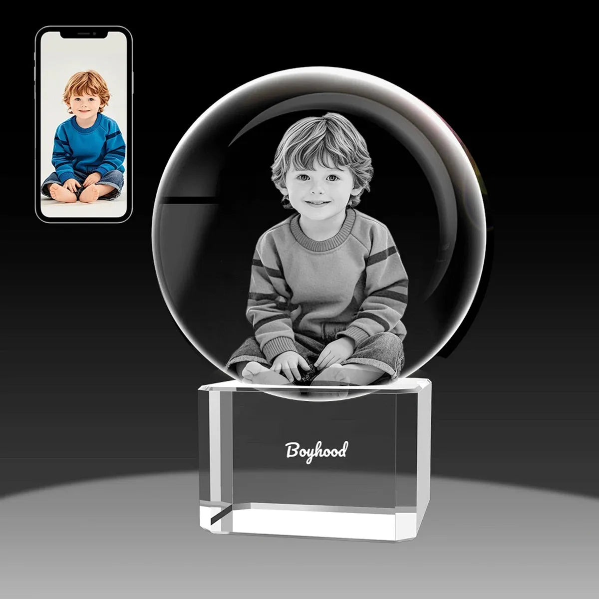 Custom 2D Photo Crystal Ball