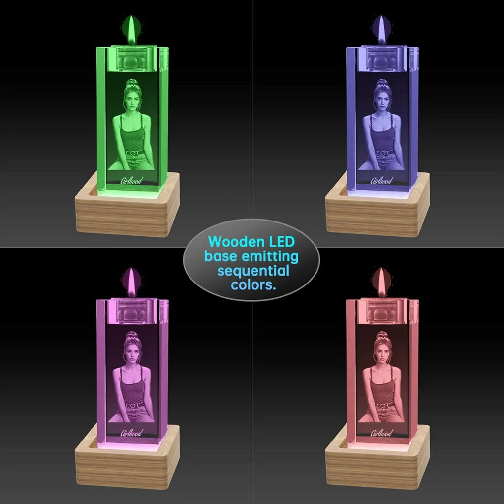 Custom 2D Photo Crystal Candle Holder