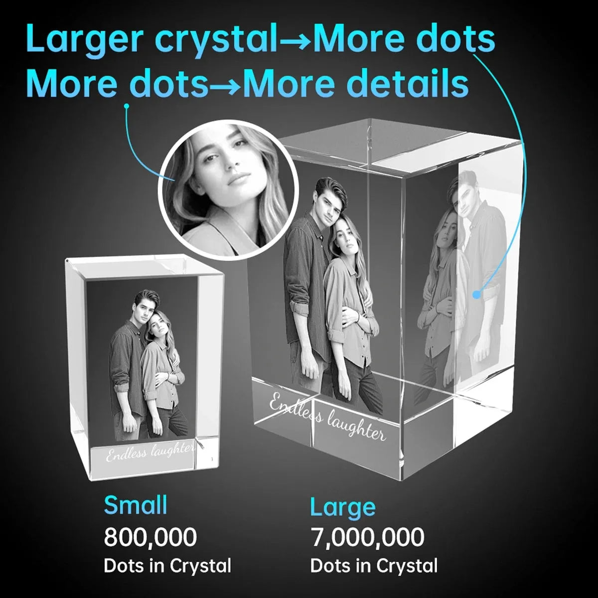 Custom 2D Photo Crystal Cube