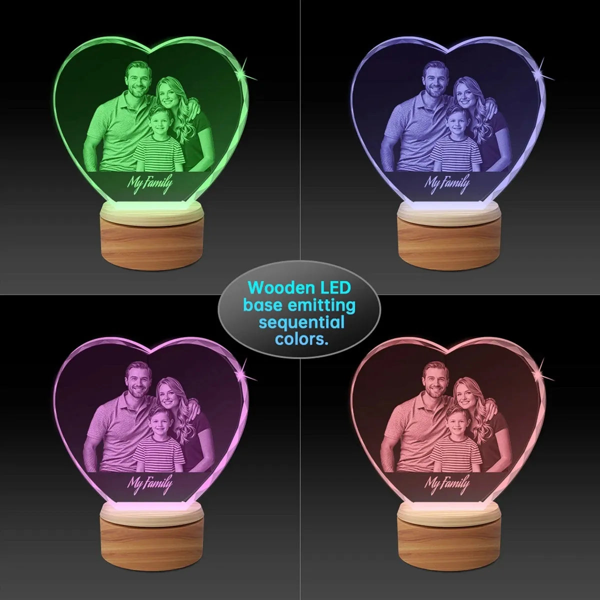 Faceted 2D Photo Crystal Heart