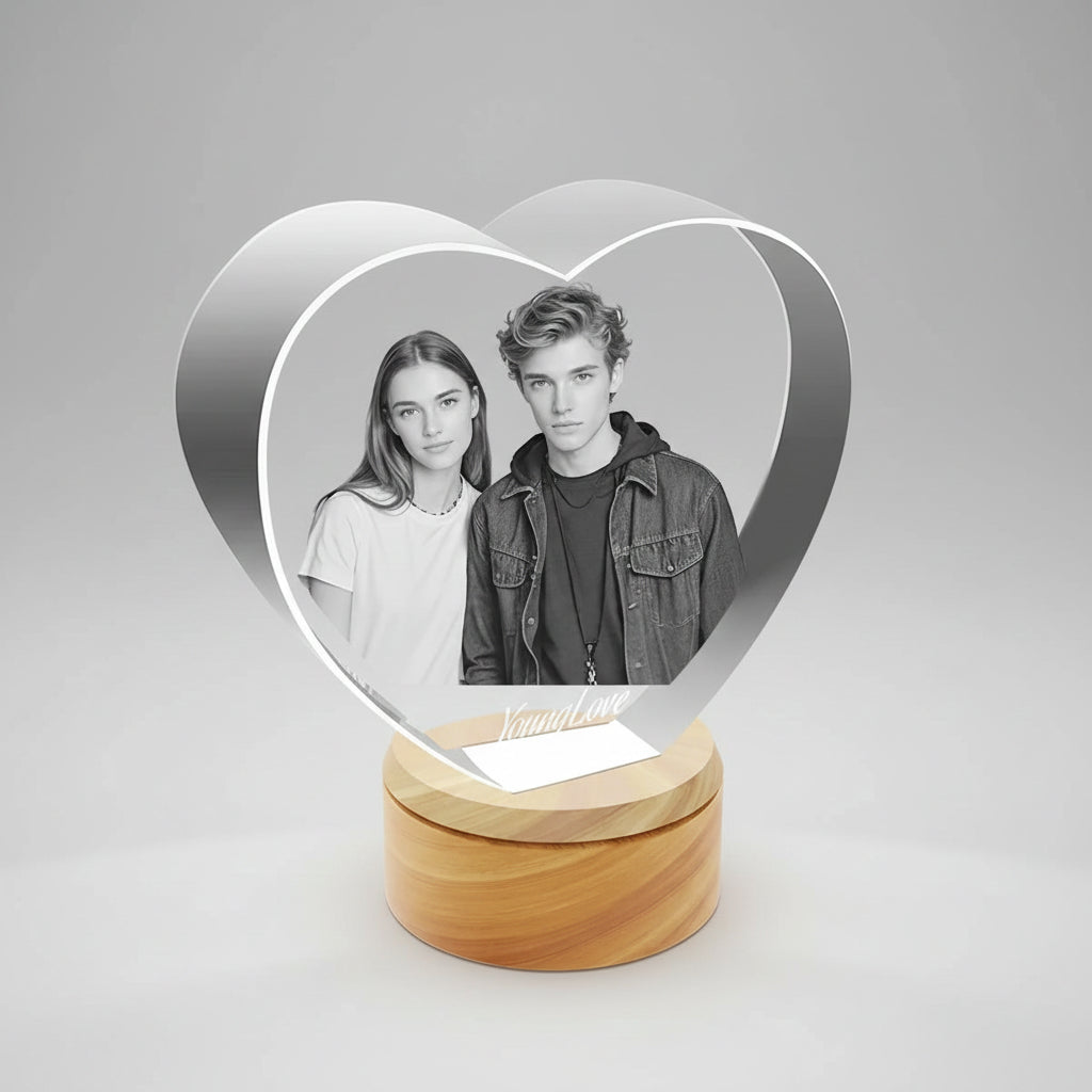 Custom 2D Photo Crystal Heart