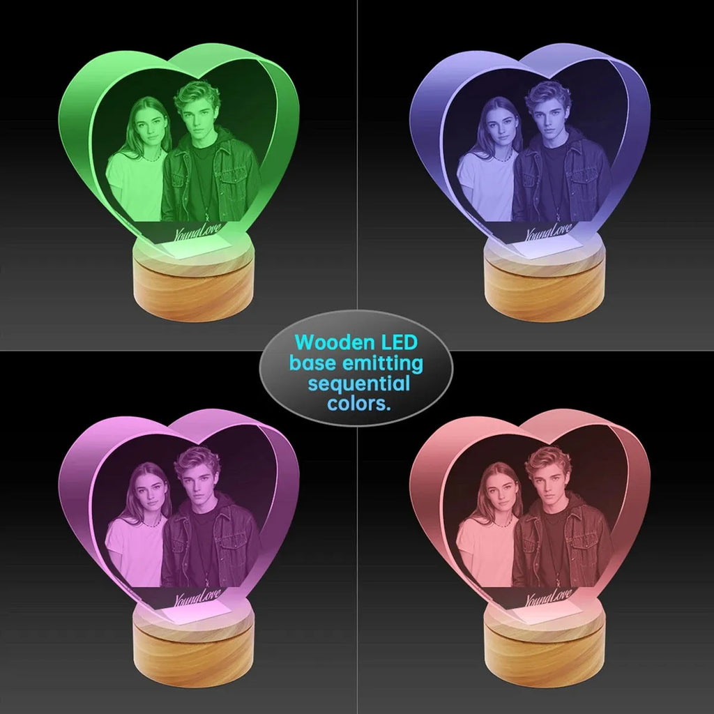 Custom 2D Photo Crystal Heart