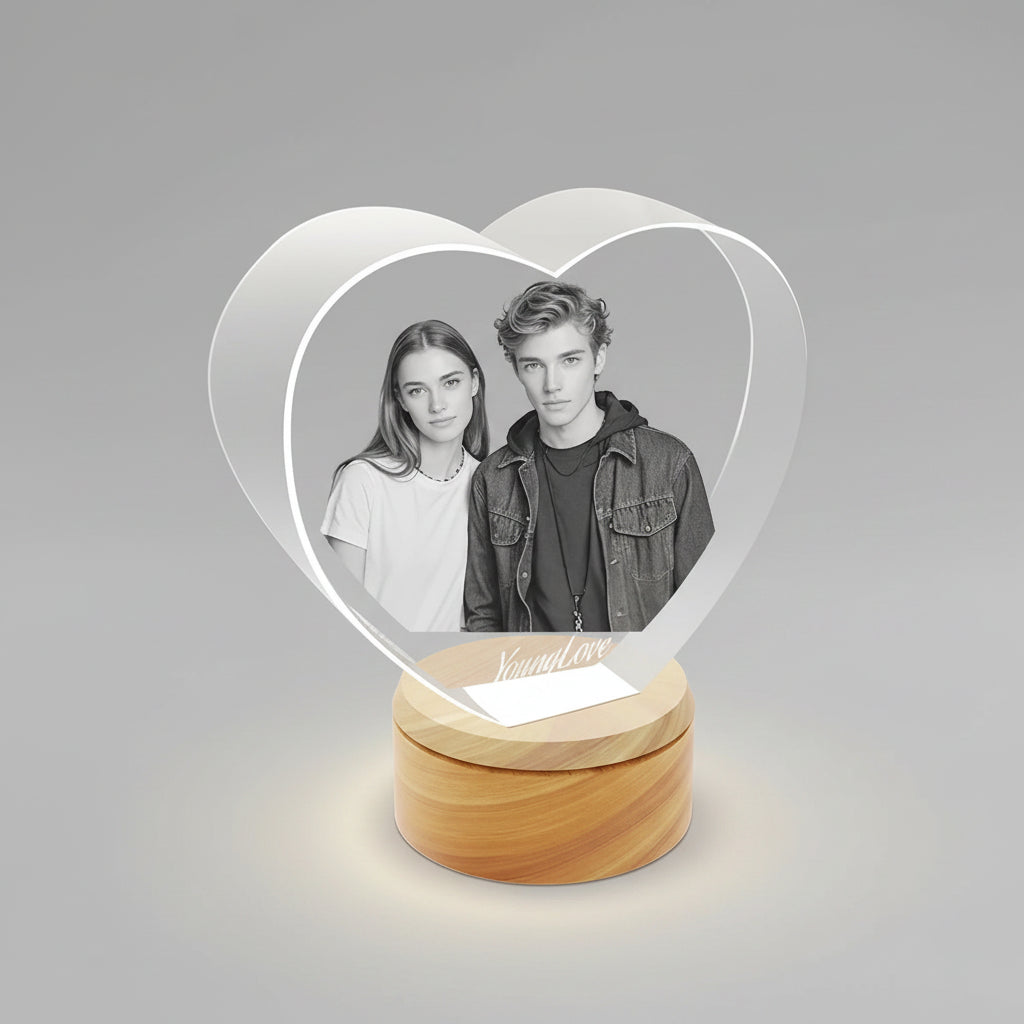 Custom 2D Photo Crystal Heart