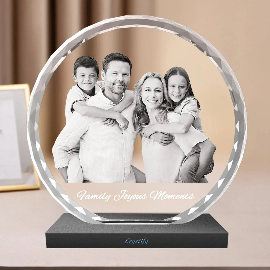 Custom 2D Crystal Photo - Faceted Round
