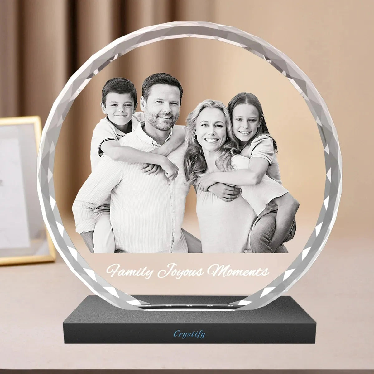 Custom 2D Crystal Photo - Faceted Round