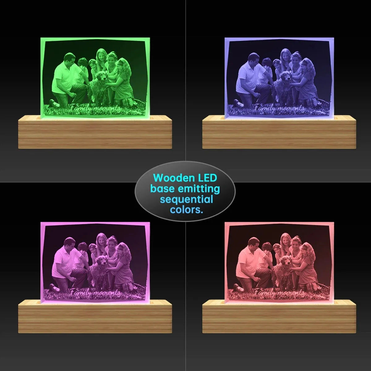 Faceted 3D Crystal Photo Frame - Landscape