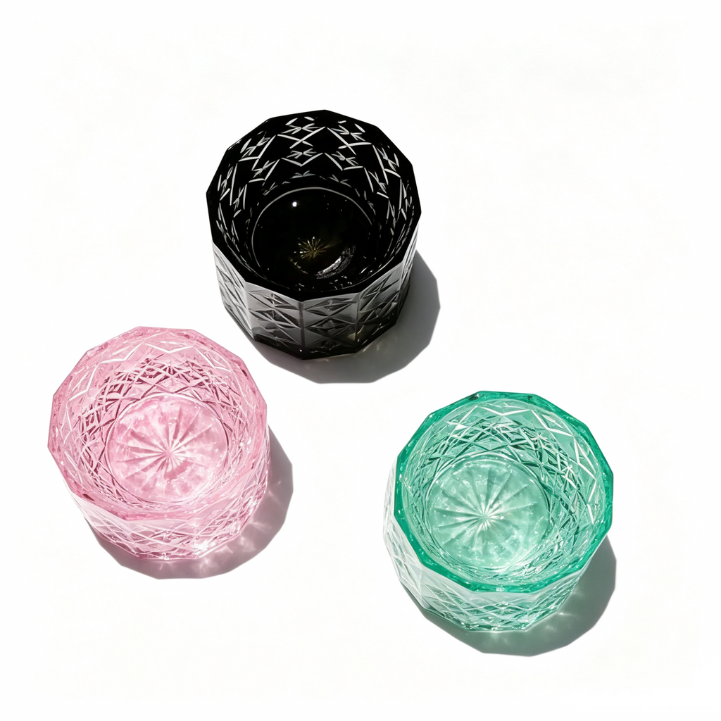 Lumi Crystal Luxury Geometric Carved Glass - Elegant Wine & Whiskey Tumbler