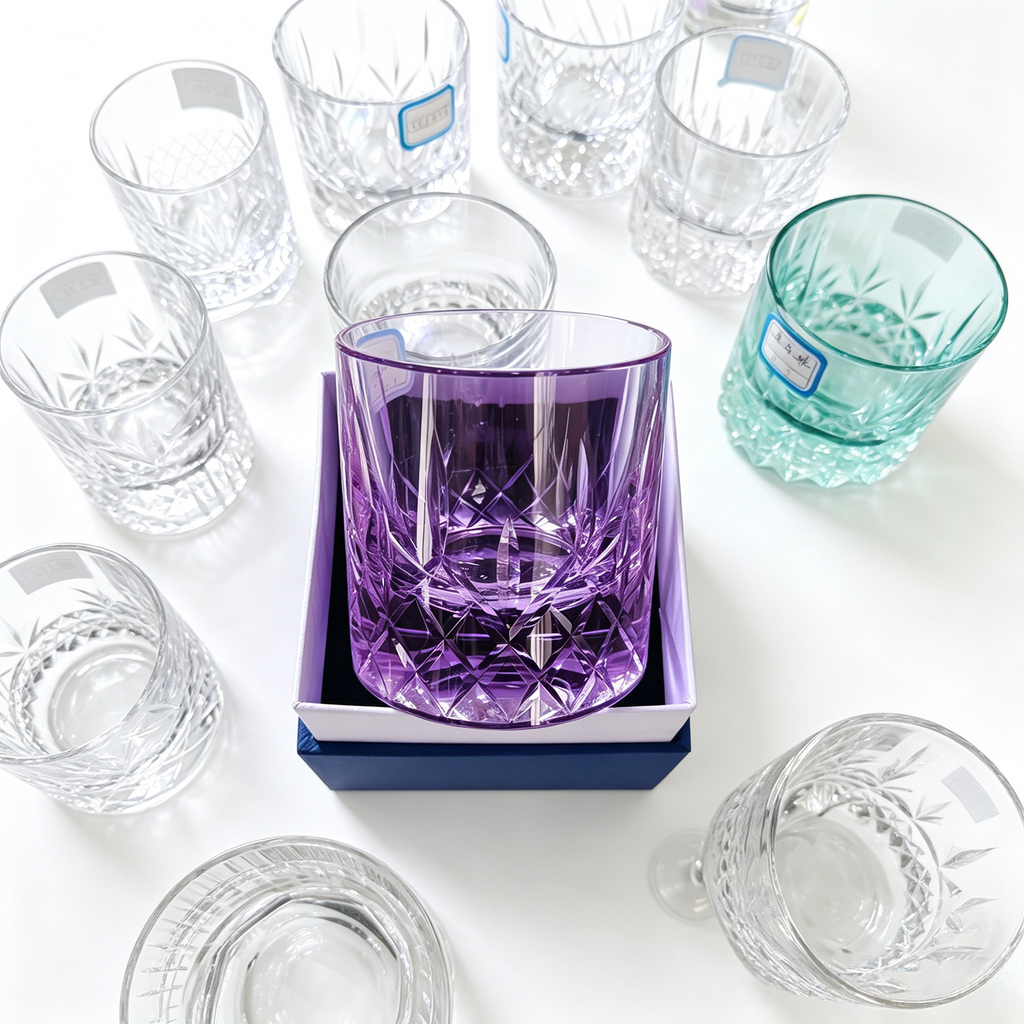 Lumi Crystal Luxury Geometric Carved Glass - Elegant Wine & Whiskey Tumbler
