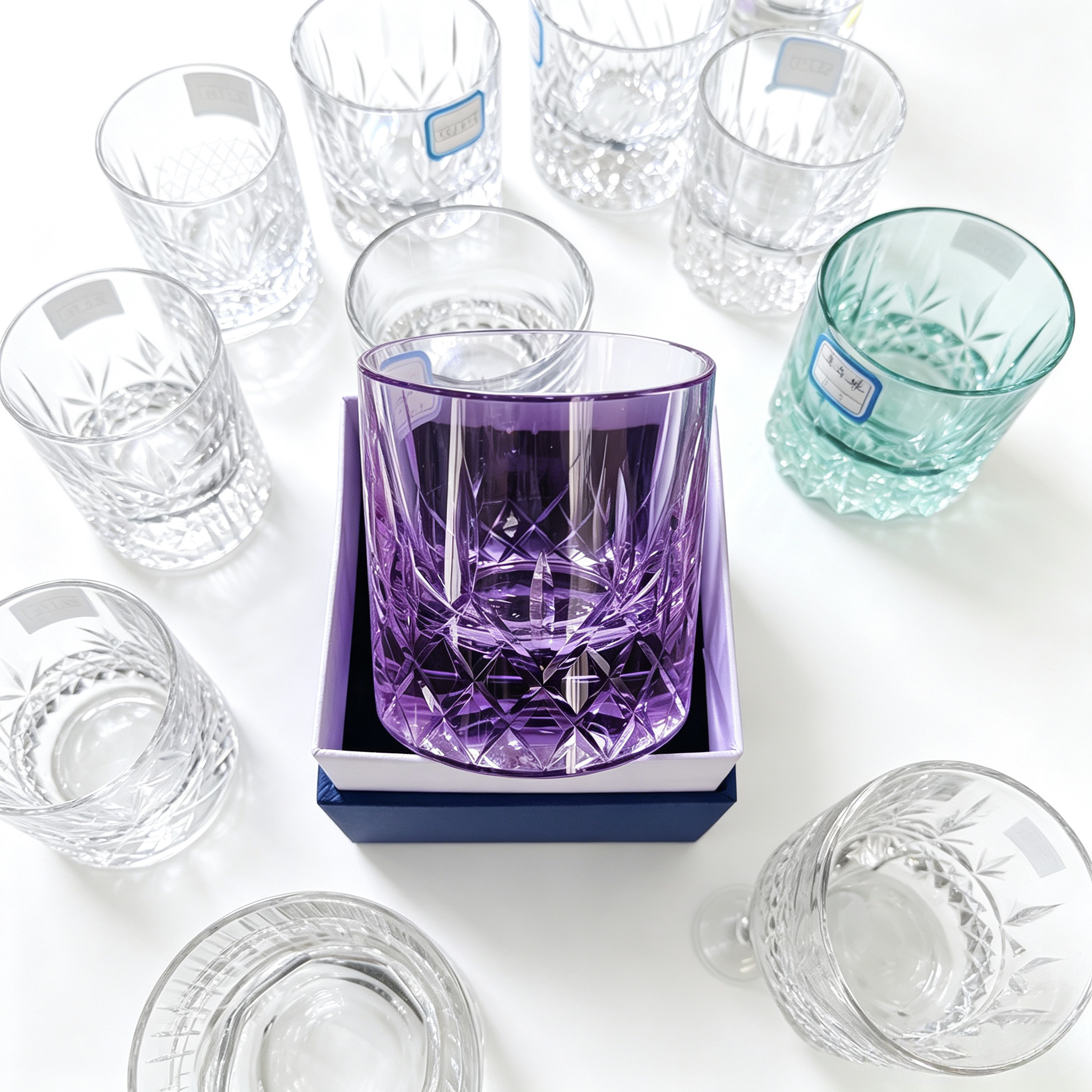 Lumi Crystal Luxury Geometric Carved Glass - Elegant Wine & Whiskey Tumbler