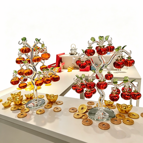 Crystal Apple Tree Centerpiece – Decorative Table Art
