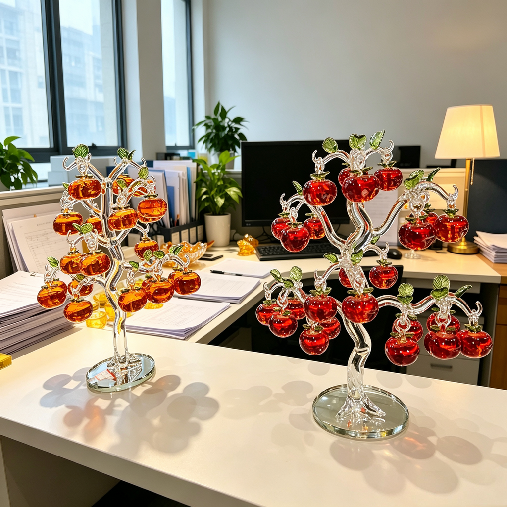 Crystal Apple Tree Centerpiece – Decorative Table Art