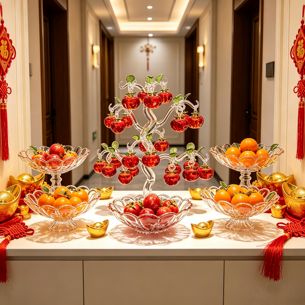 Crystal Apple Tree Centerpiece – Decorative Table Art