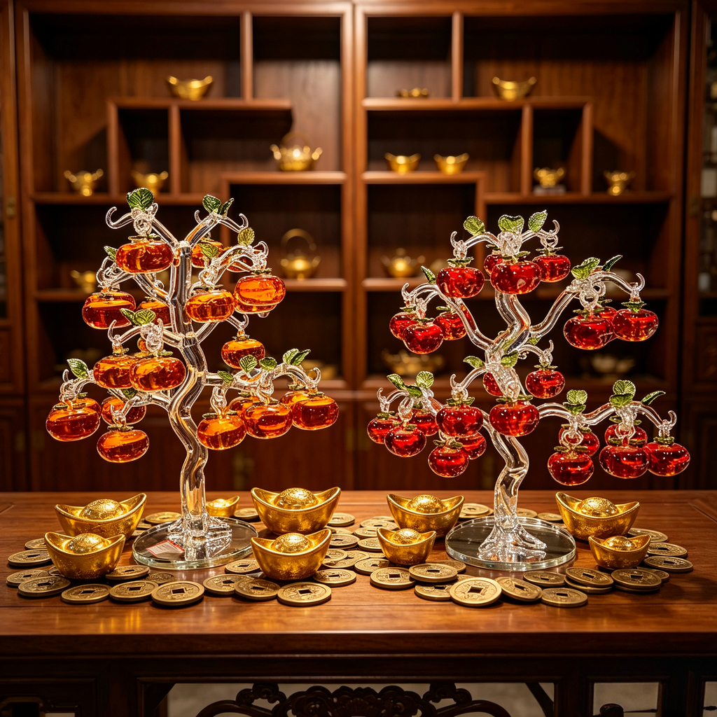 Crystal Apple Tree Centerpiece – Decorative Table Art