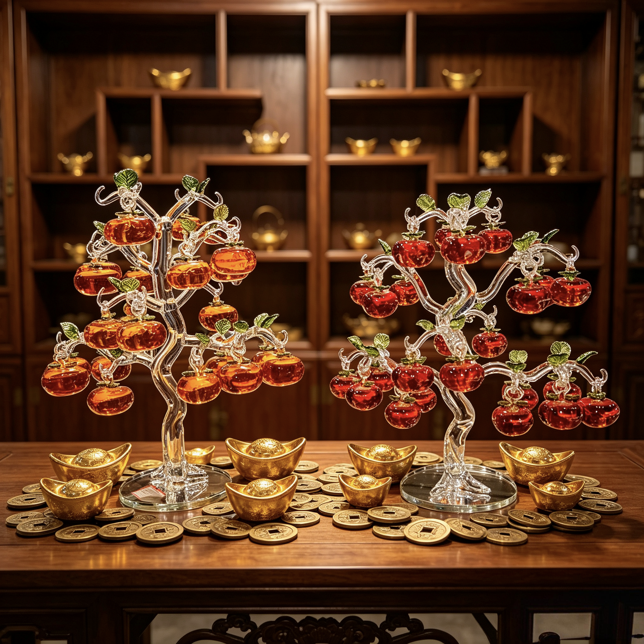 Crystal Apple Tree Centerpiece – Decorative Table Art