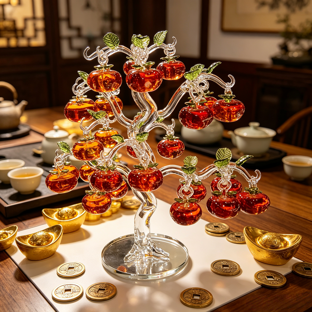 Crystal Apple Tree Centerpiece – Decorative Table Art