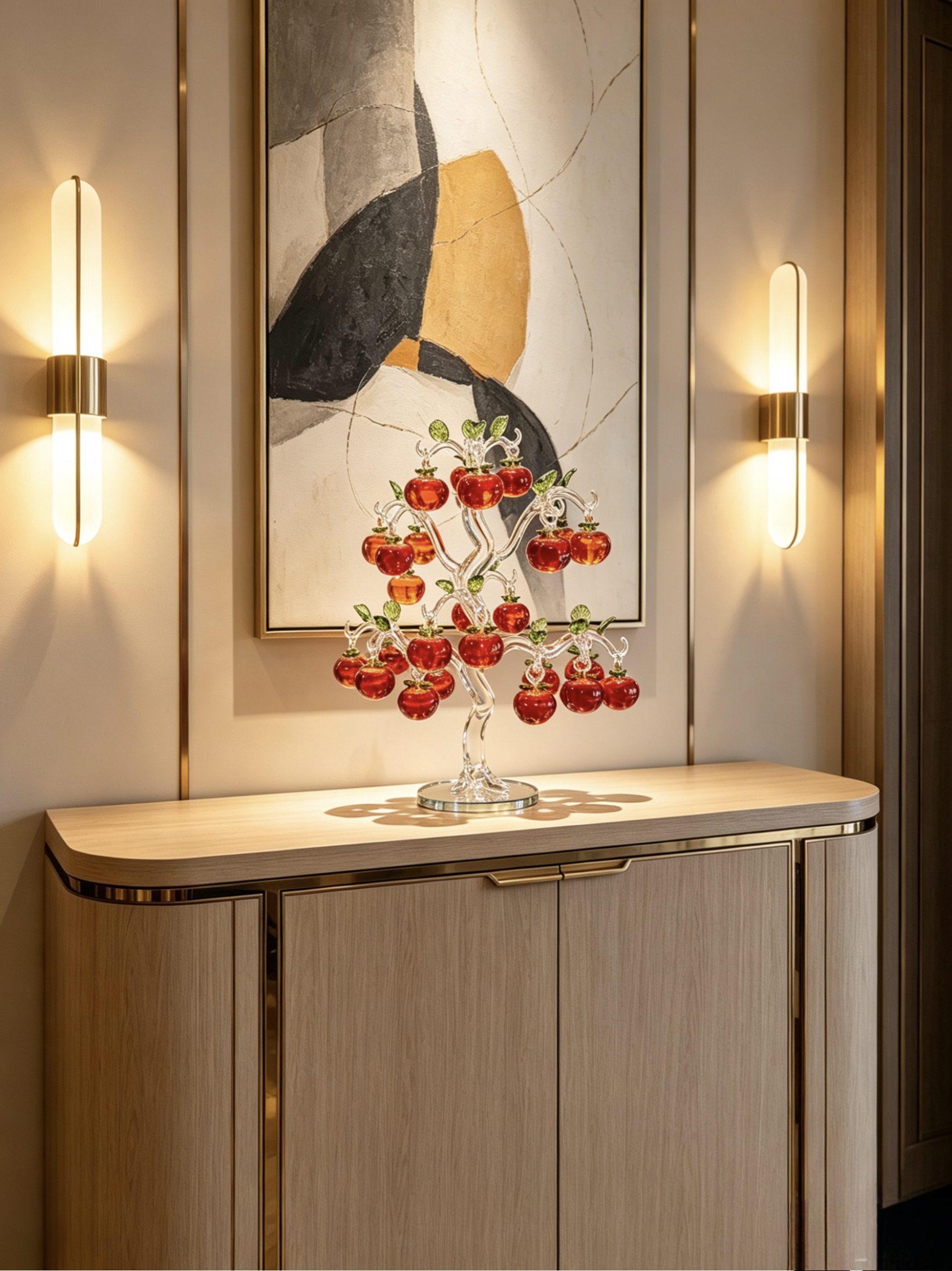 Crystal Apple Tree Centerpiece – Decorative Table Art