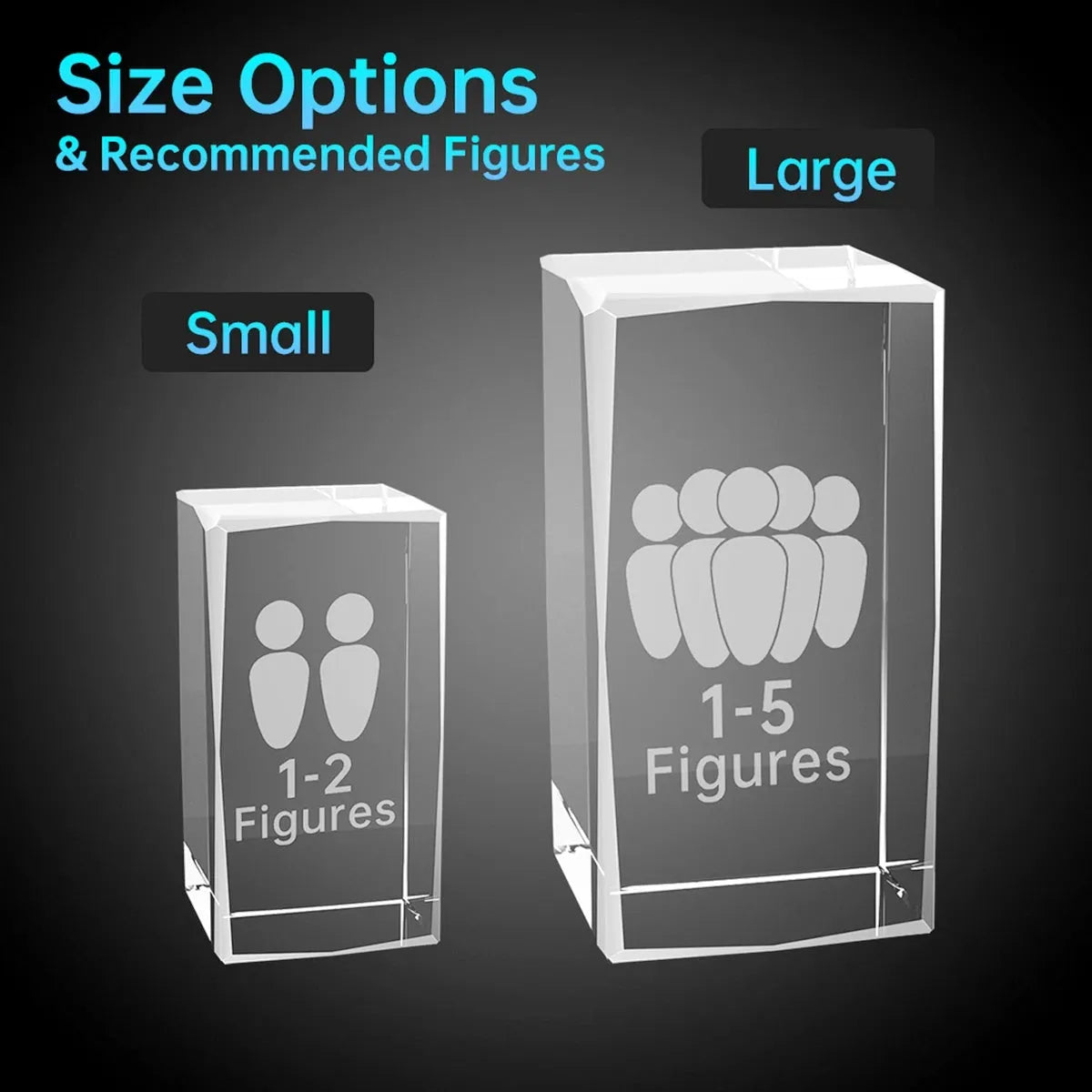 Custom 2D Photo Crystal Cube - Faceted Edge