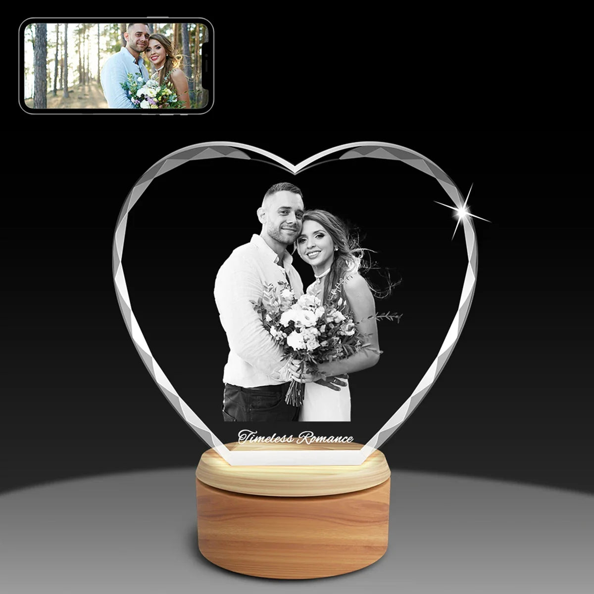 Custom Faceted 3D Crystal Heart