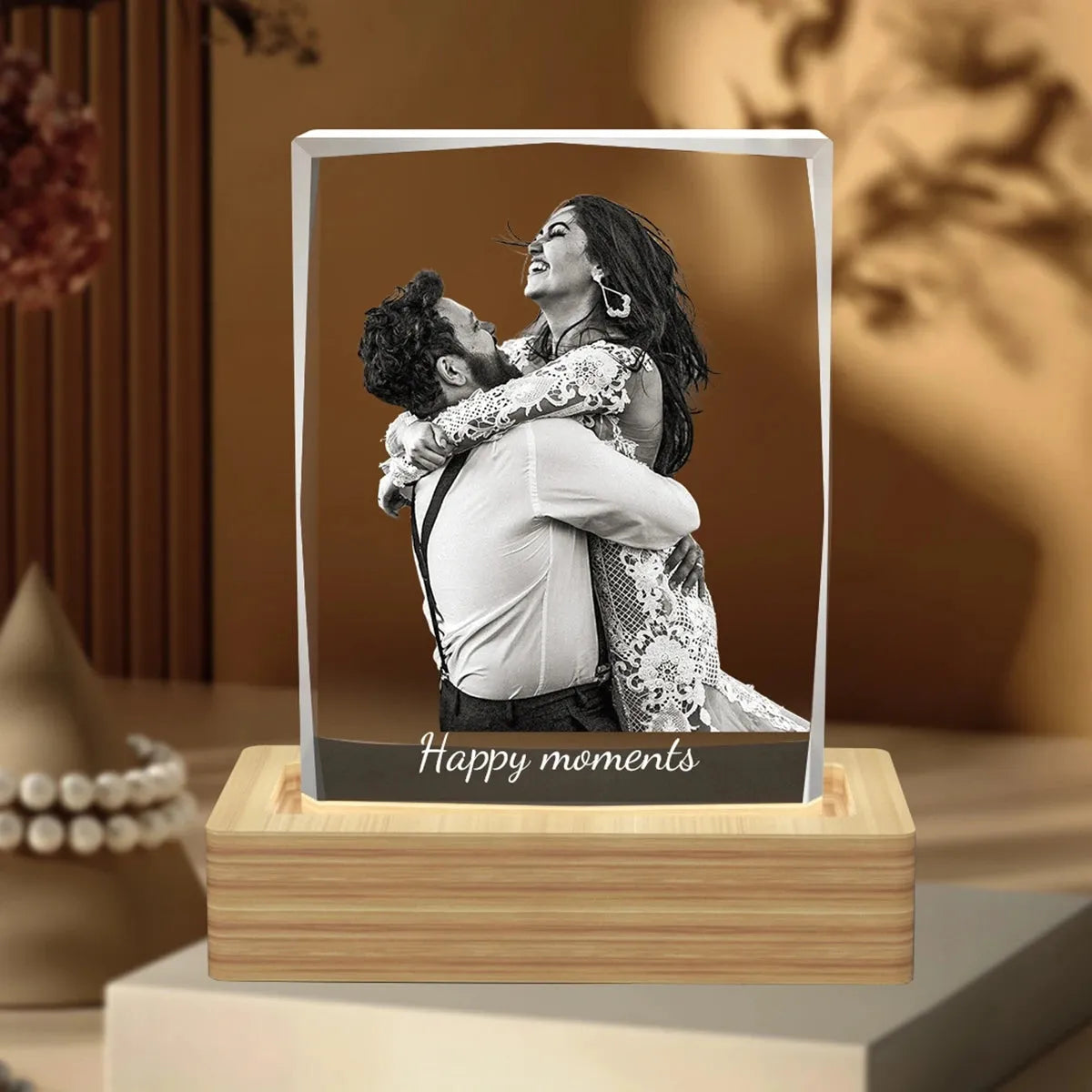 Faceted 3D Image Crystal Block – Portrait
