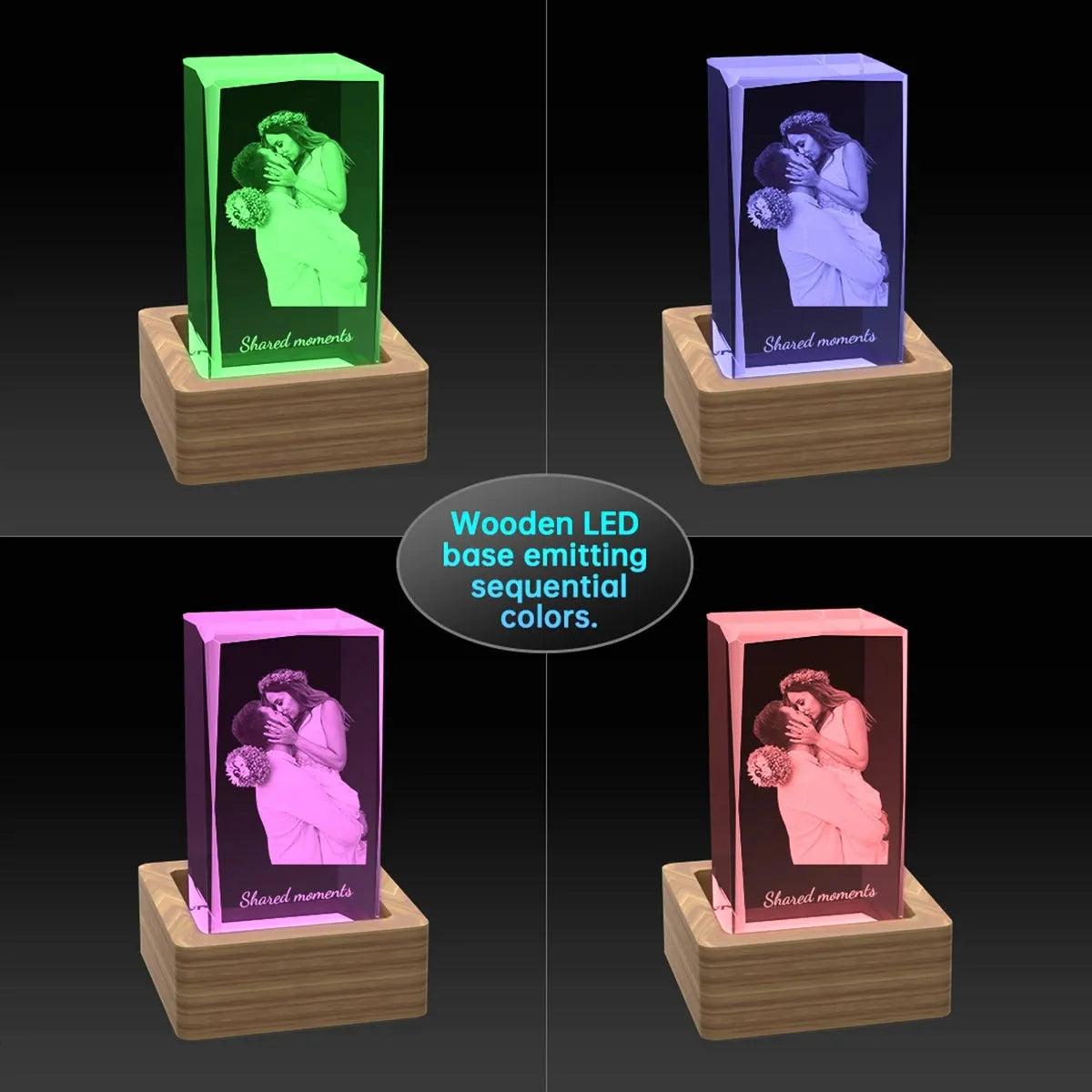 Custom 3D Crystal Cube (Faceted) - Large