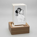 Custom 3D Crystal Cube (Faceted) - Large