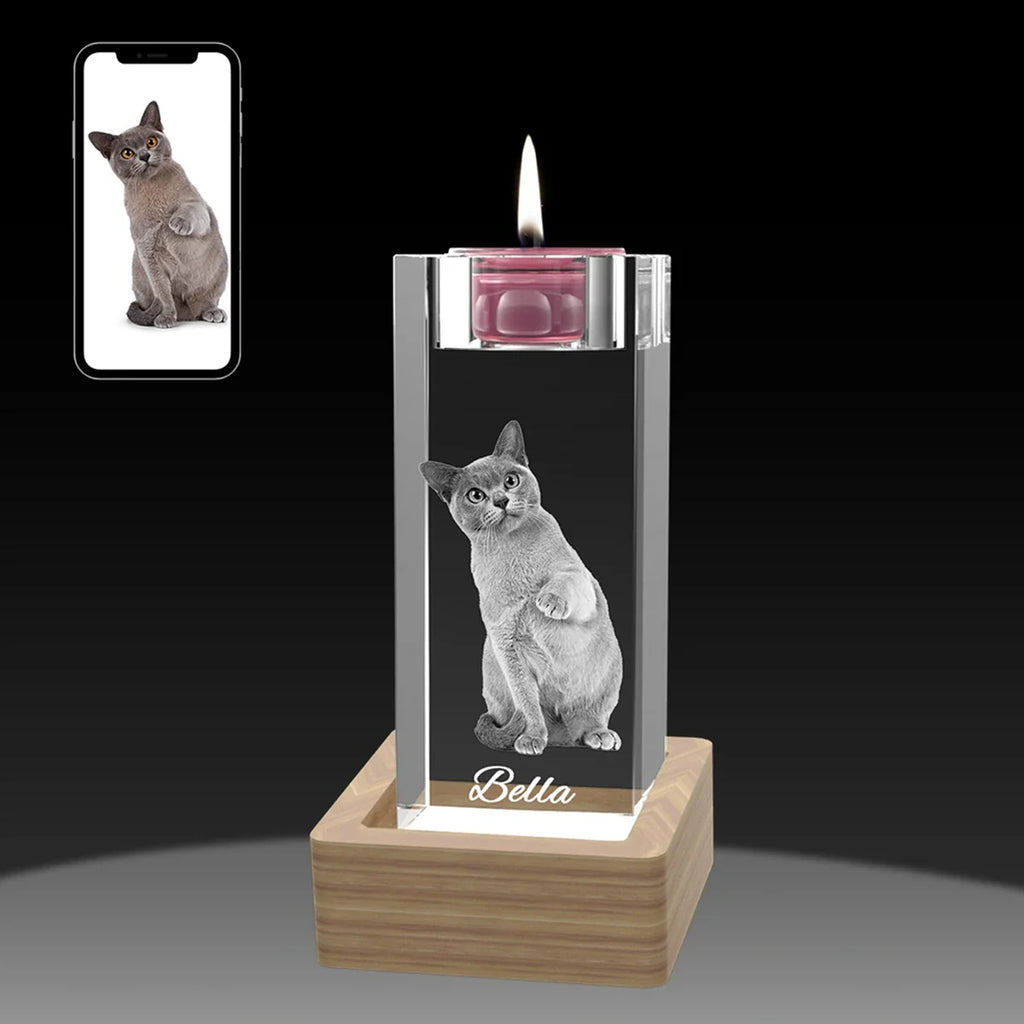 Custom 2D Photo Crystal Candle Holder
