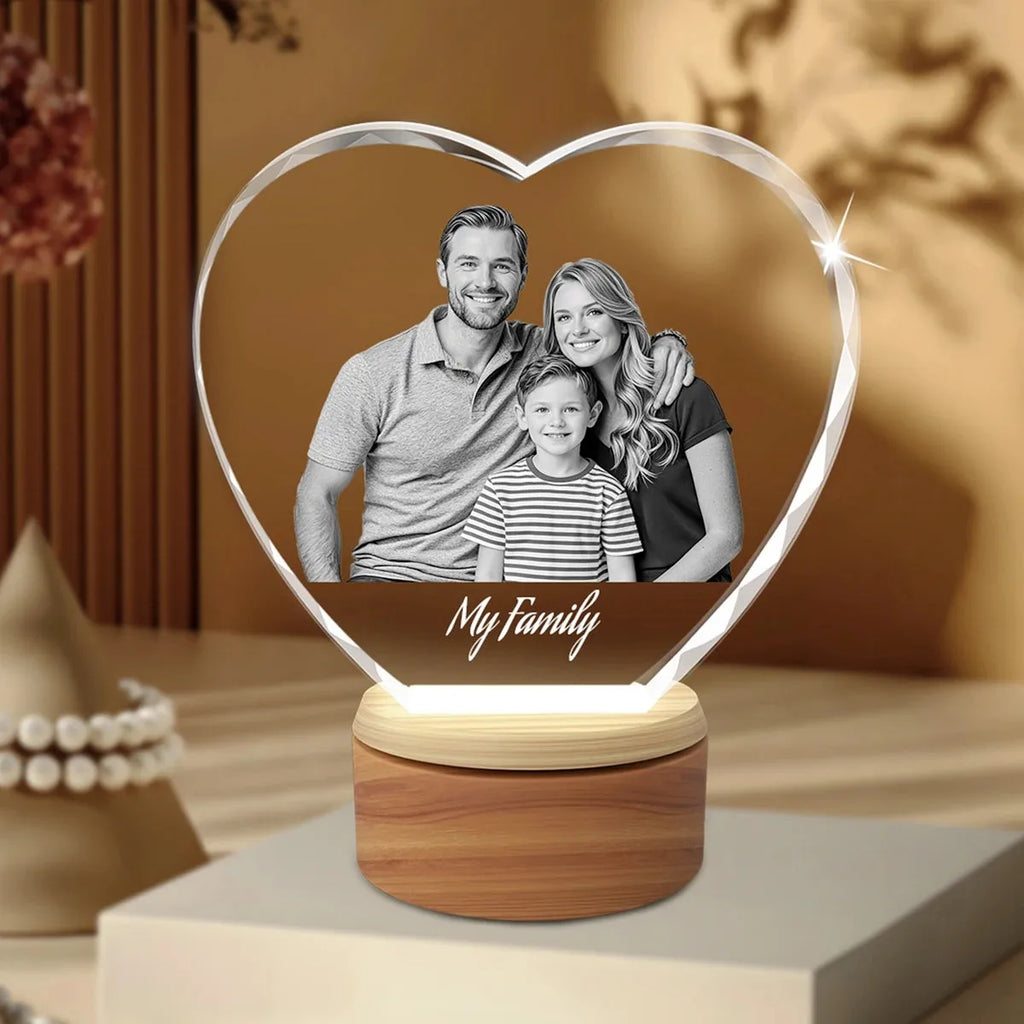 Faceted 2D Photo Crystal Heart