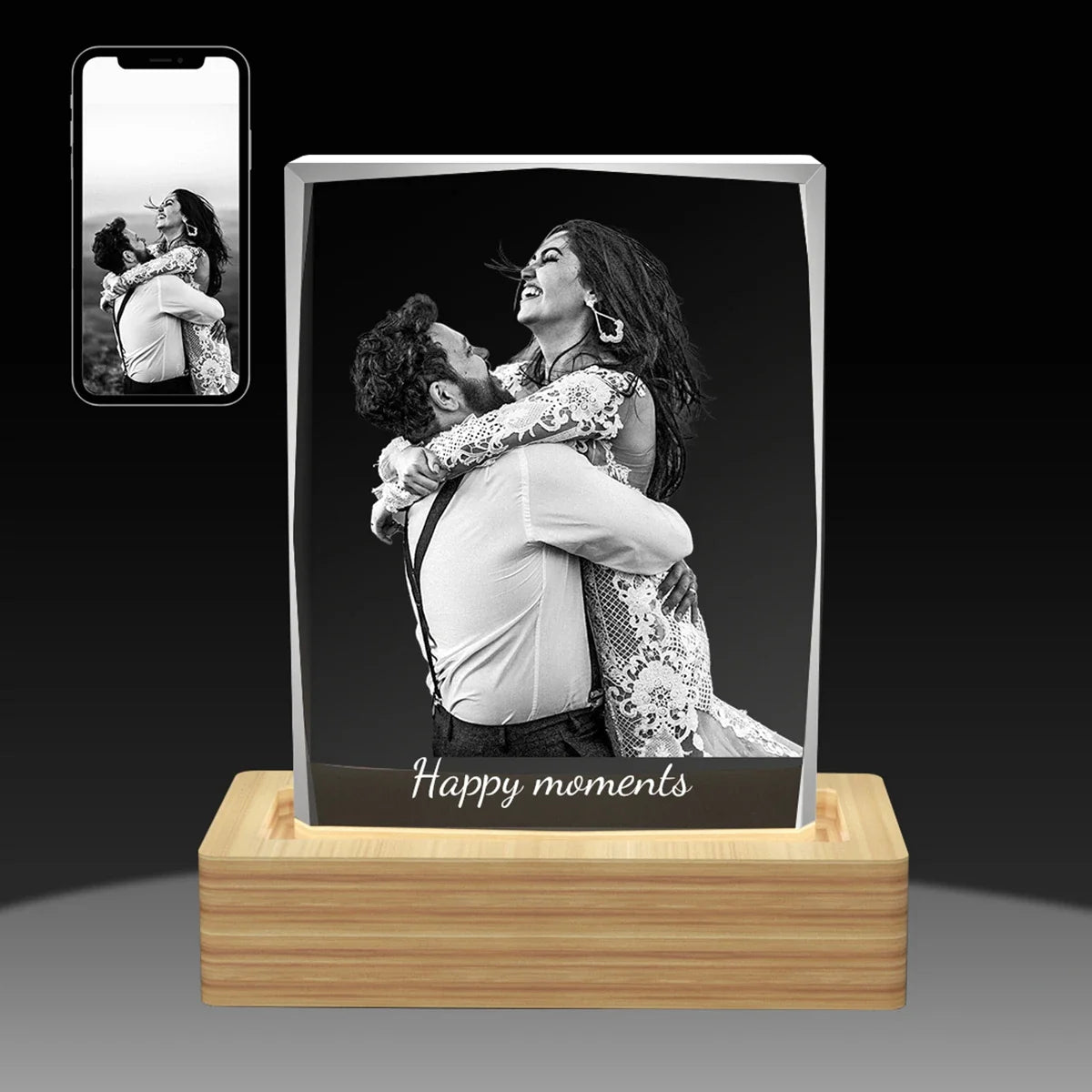 Faceted 2D Photo Crystal Frame – Portrait