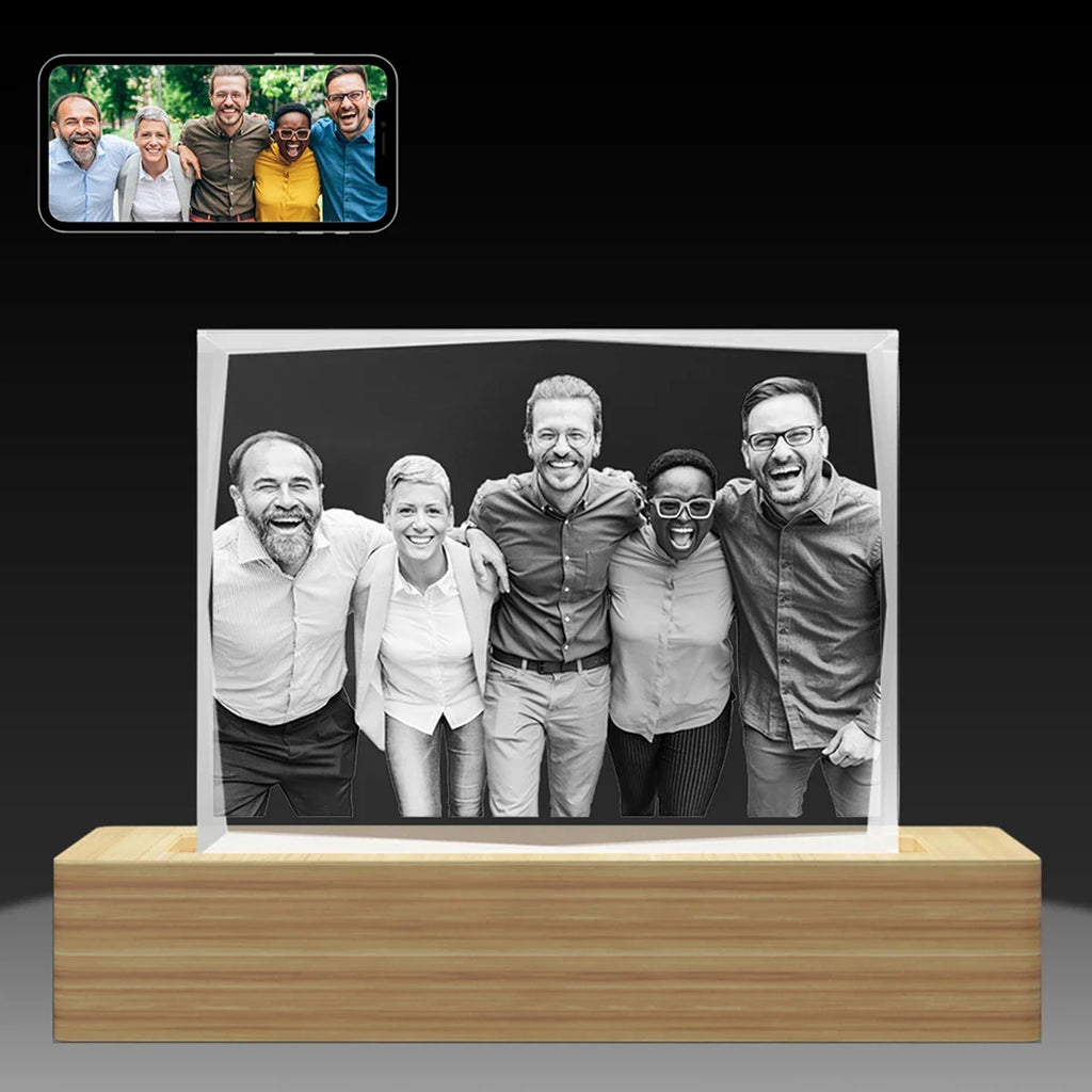 Faceted 3D Crystal Photo Frame - Landscape