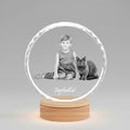 Faceted Round 3D Crystal Photo - Medium