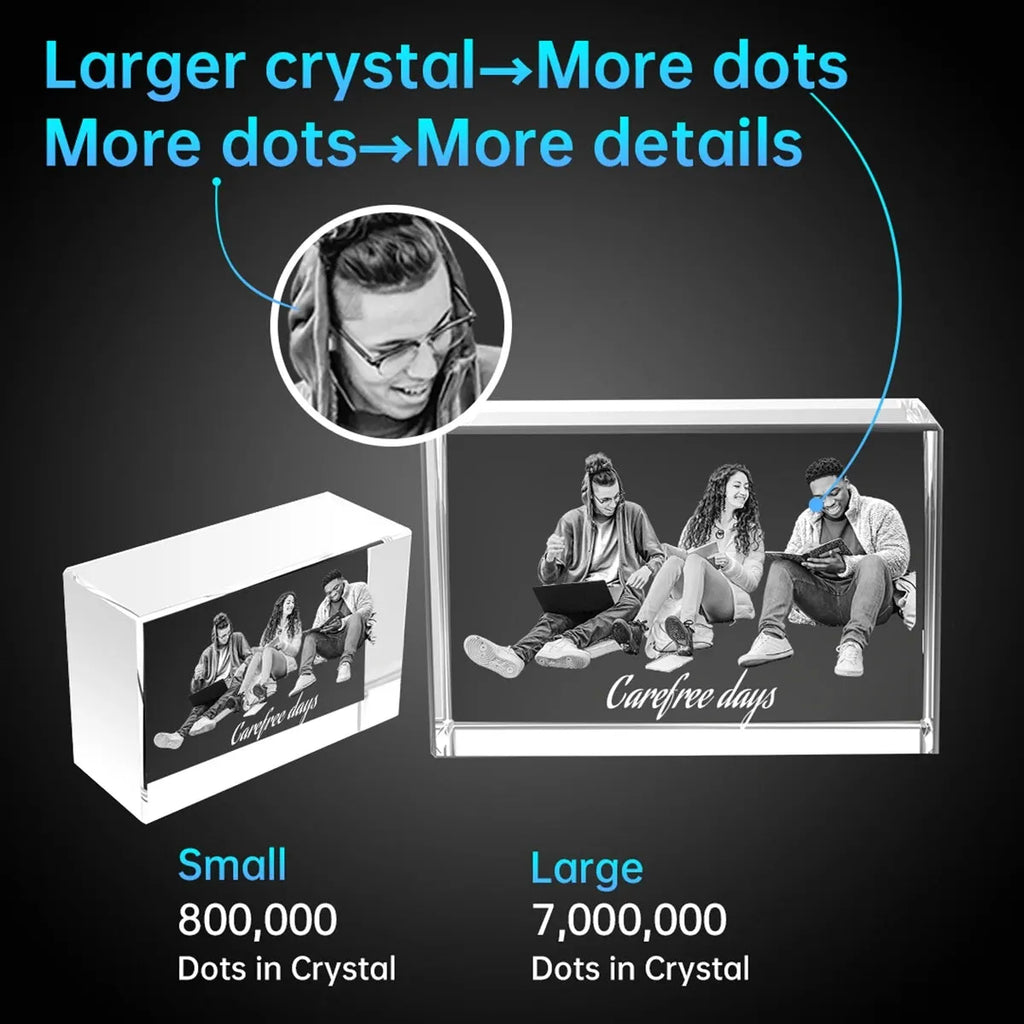 Personalised 3D Crystal Picture Frame - Medium