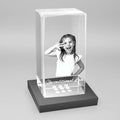 Custom 3D Crystal Cube (Faceted) - Medium