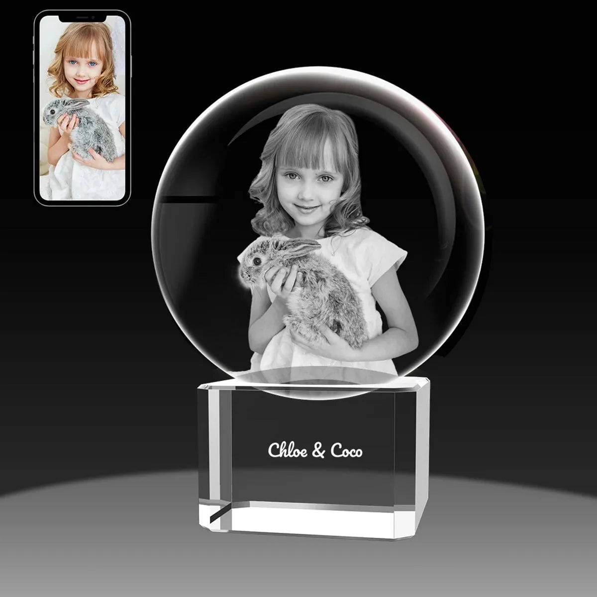 Custom 2D Photo Crystal Ball