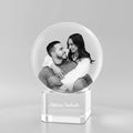 Custom 3D Crystal Ball with Engraved Photo – Small