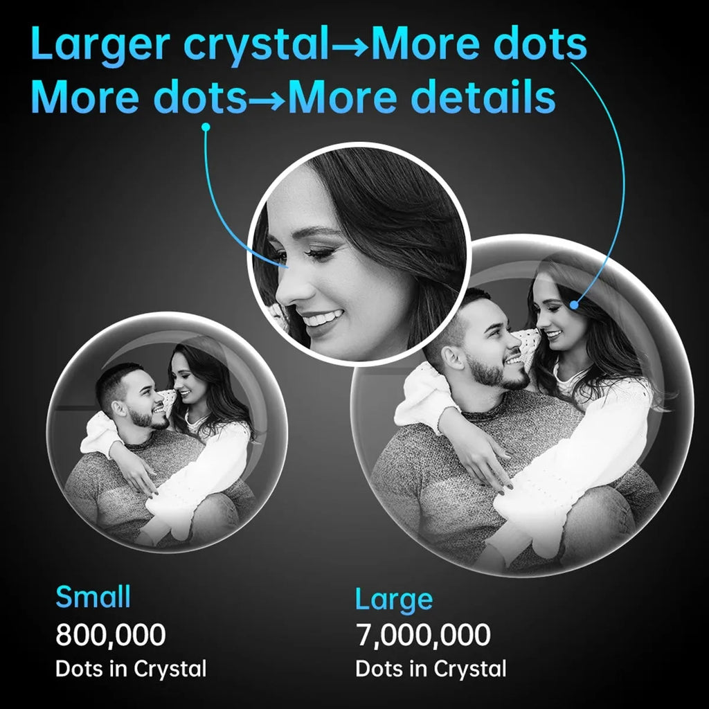 Custom 3D Crystal Ball with Engraved Photo – Small