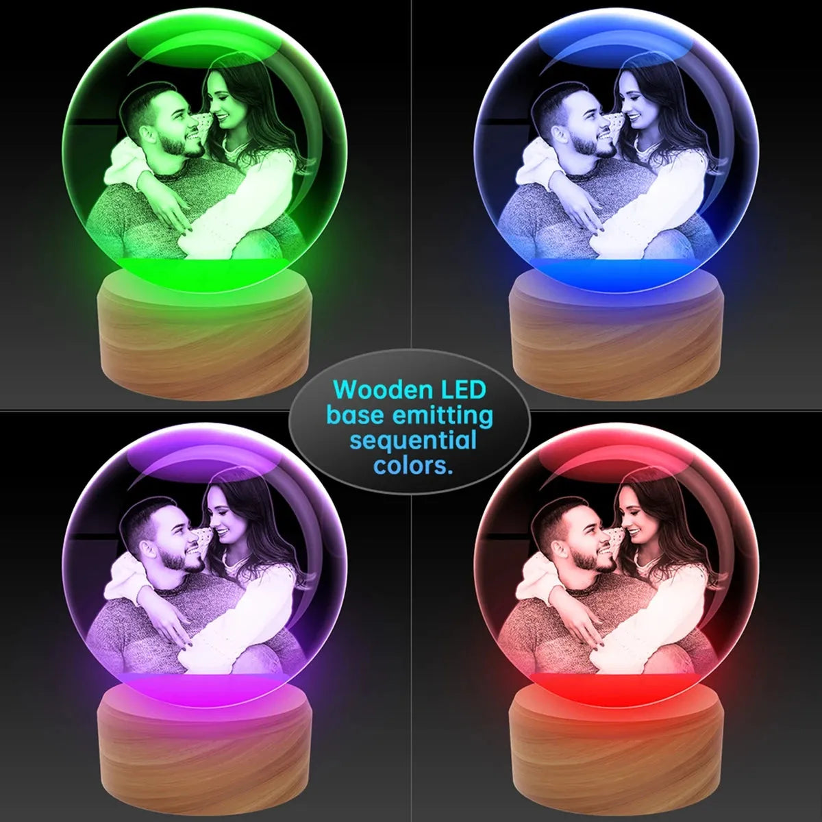 Custom 3D Crystal Ball with Engraved Photo – Small