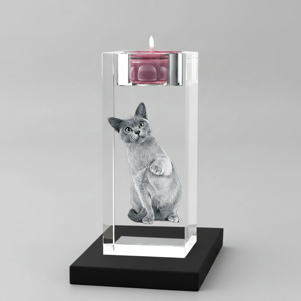 3D Crystal Candle Holder - 80x50x50 mm