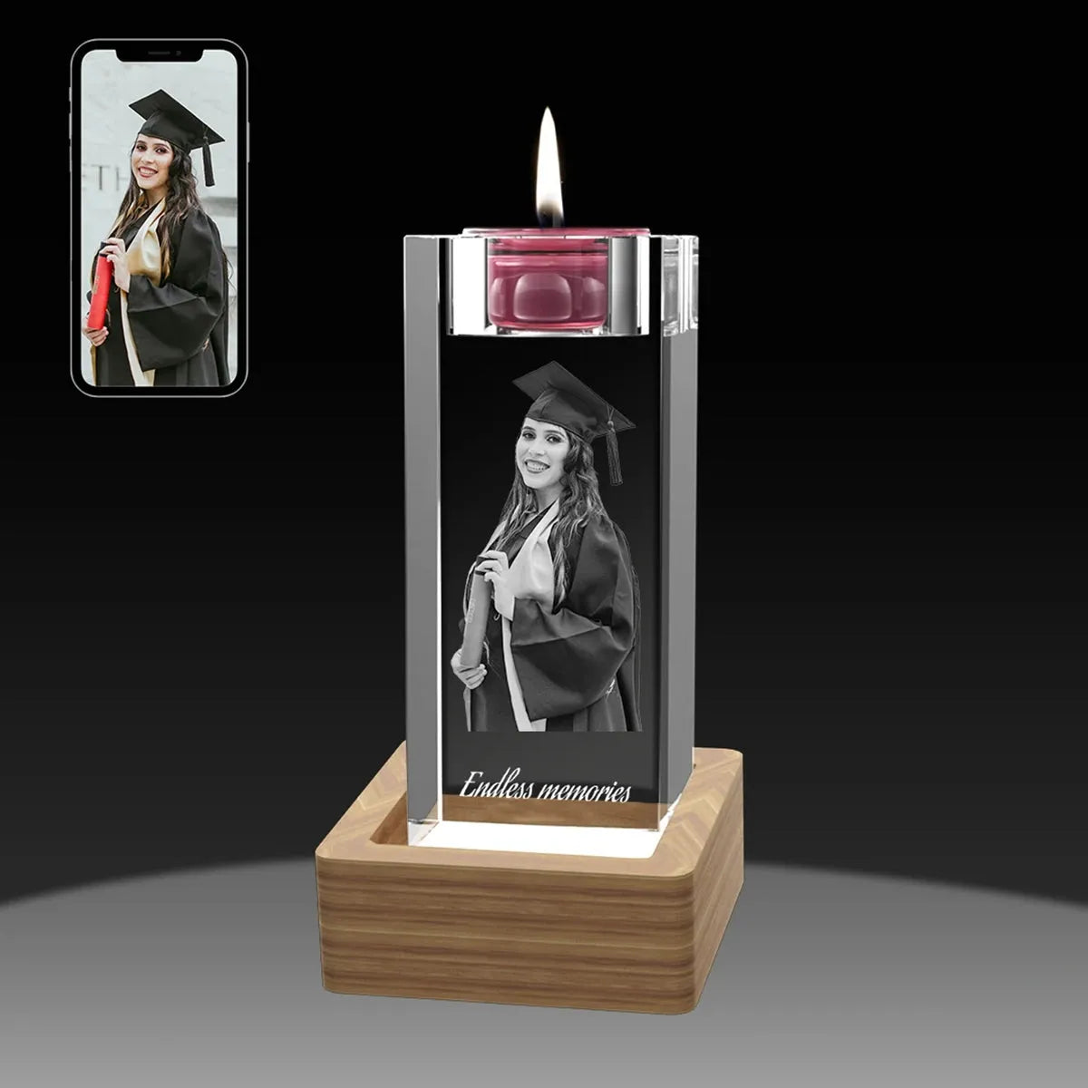 Custom 3D Crystal Candle Holder