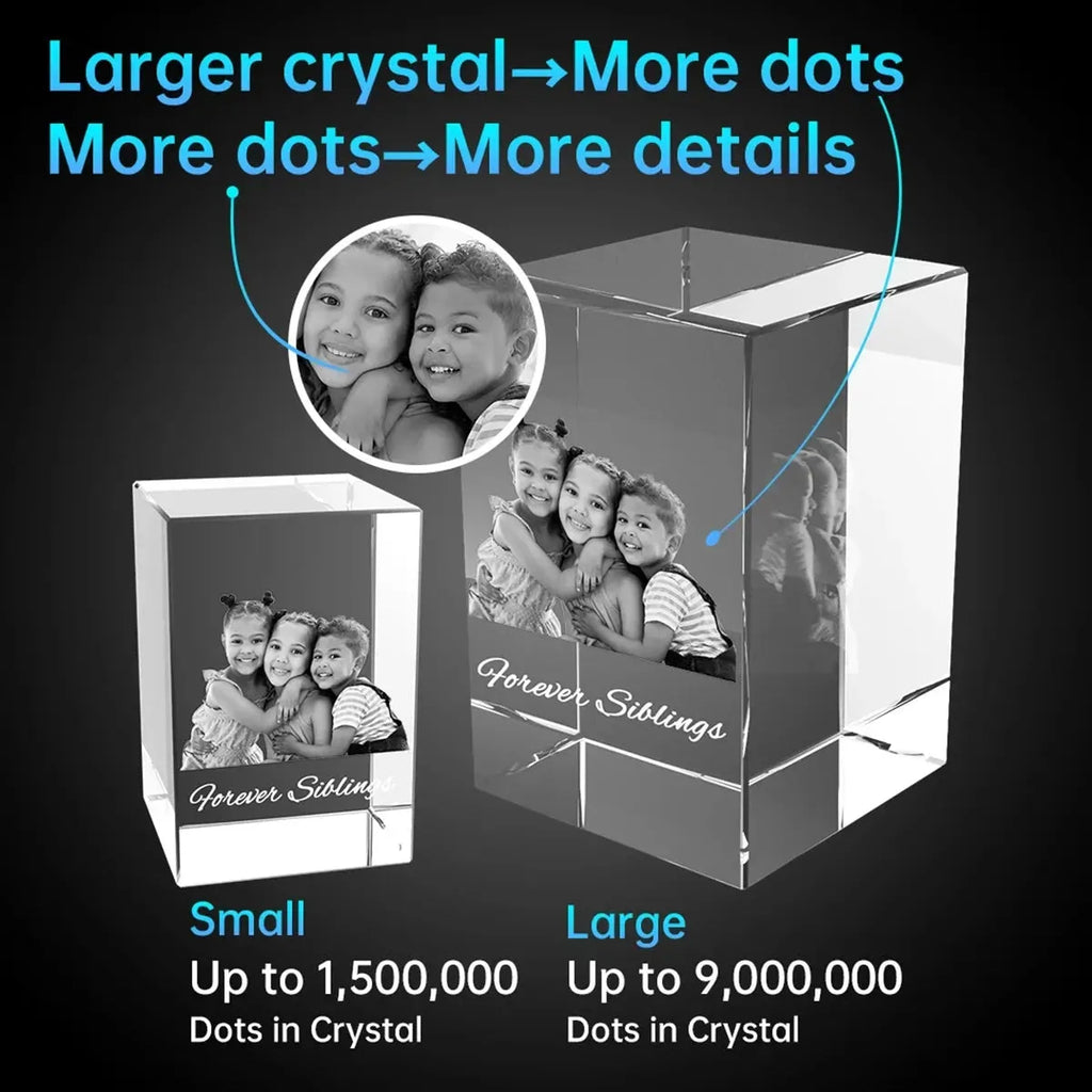 Custom 3D Photo Crystal Cube